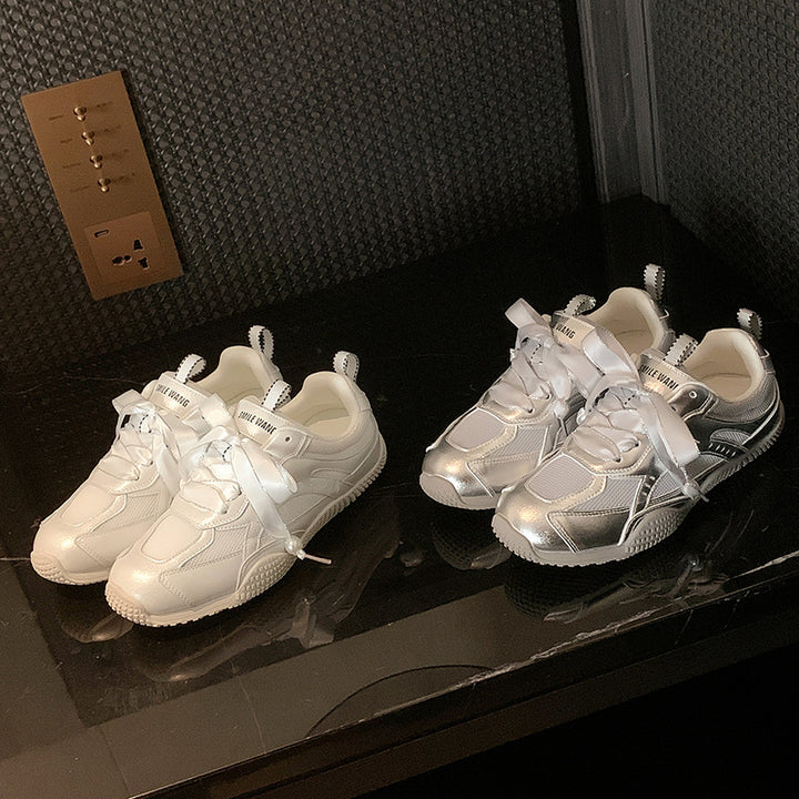 Damen Fashion-Sneaker mit dekorativer Schleifen-Schnürung und Perlenanhänger Drune