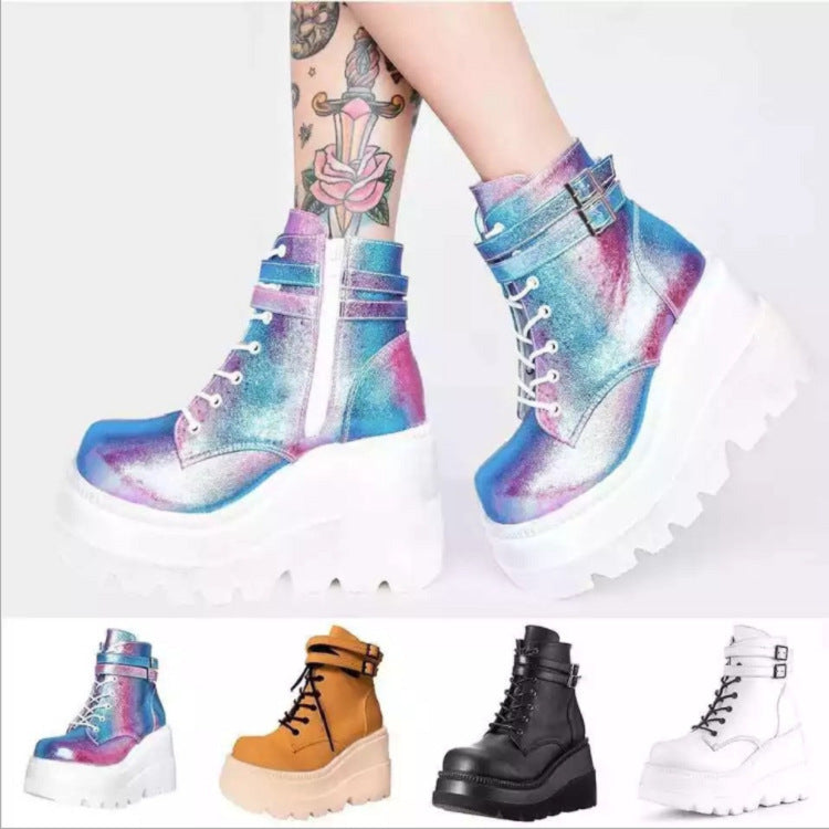 Damen Plateau-Stiefel im robusten Design Drune