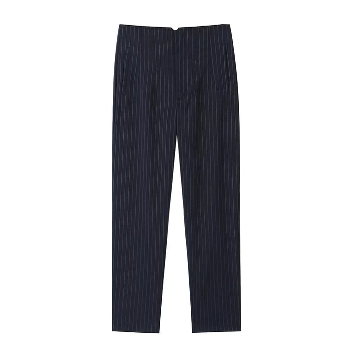 Damen Hochtaillierte tapered Anzughose mit Bügelfalte und Paspeltaschen Drune