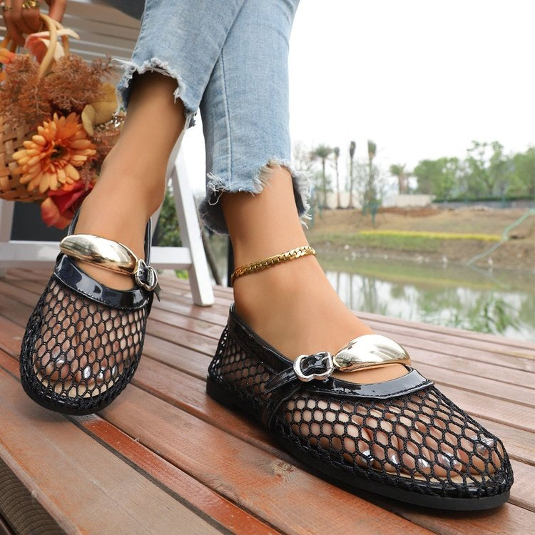Damen Elegante und luftige Netz-Slipper Drune