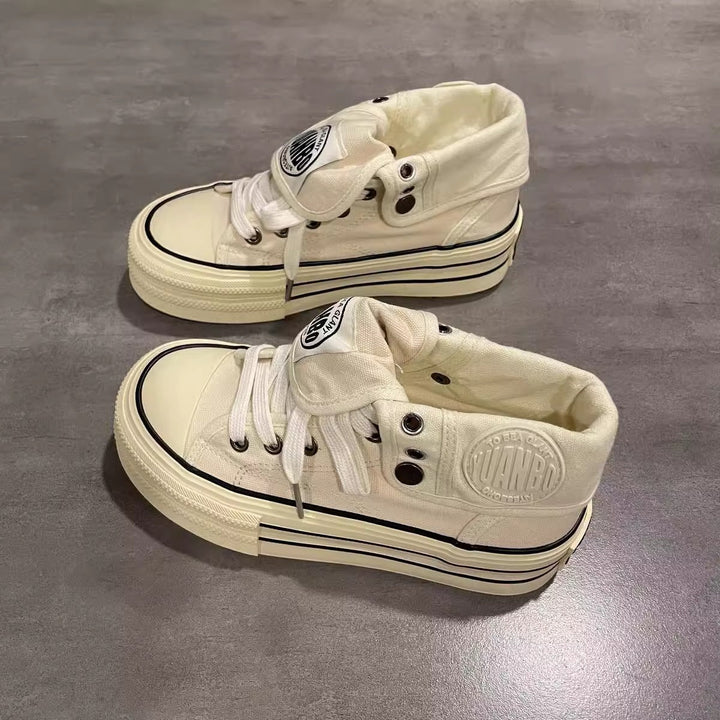Damen Hohe Sneaker mit coolem Vintage-Design und praktischer Schnürung Drune