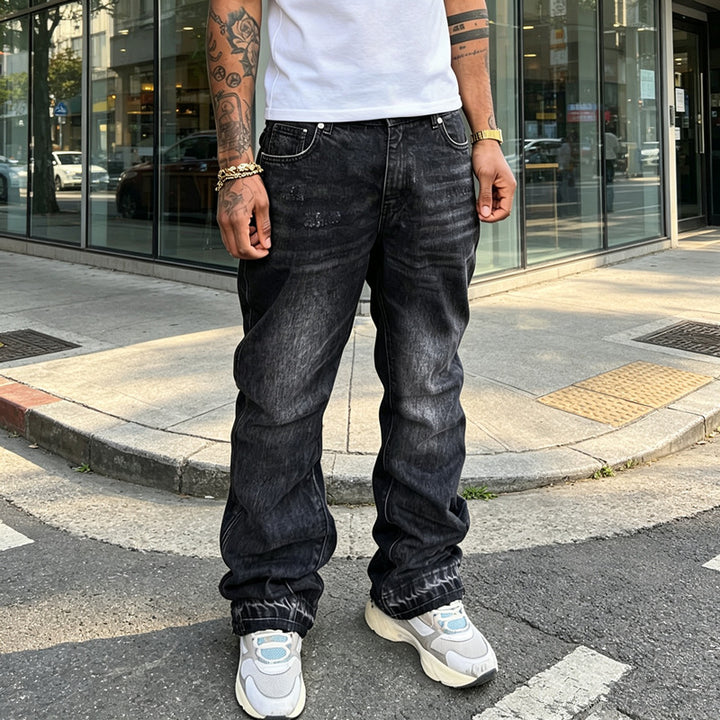 Herren Lässige Denim-Jeans mit Destroyed-Details Drune