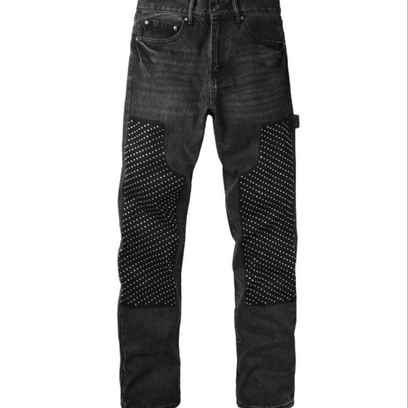 Herren Modische Denim-Hosen mit Kontrast-Patches Drune