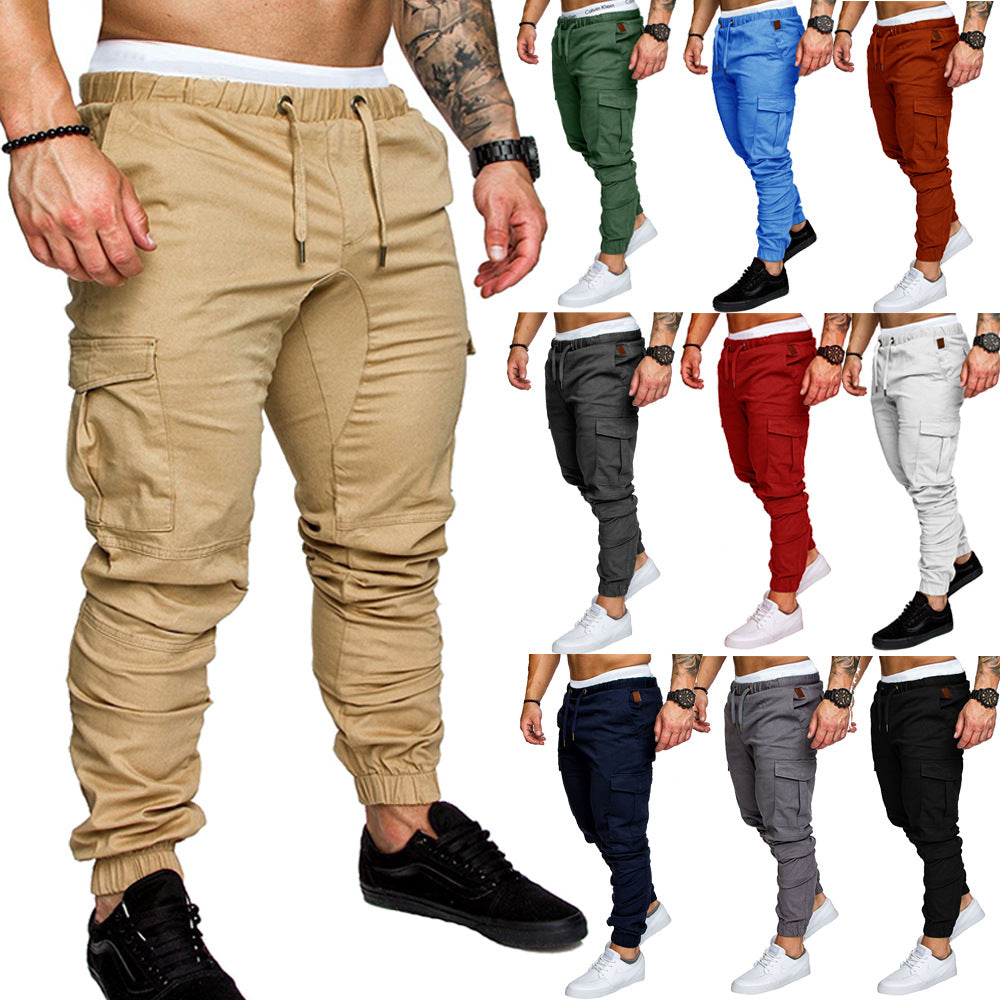 Herren Tapered Cargo-Jogger mit elastischem Bund, Kordelzug und Beuteltaschen Drune