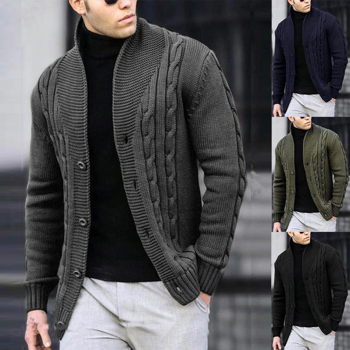 Herren Strickjacke mit robustem Zopfmuster und langlebigem Knopfverschluss Drune