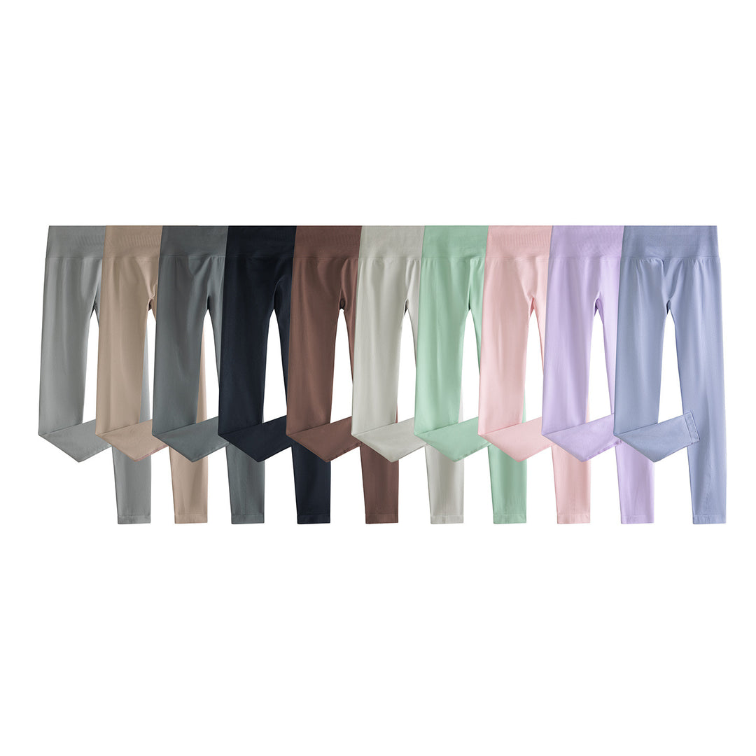 Damen Nahtlose High-Waist Leggings mit breitem Komfortbund Drune