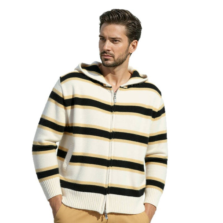 Herren Kapuzenjacke mit modernen Streifen und praktischen Taschen Drune