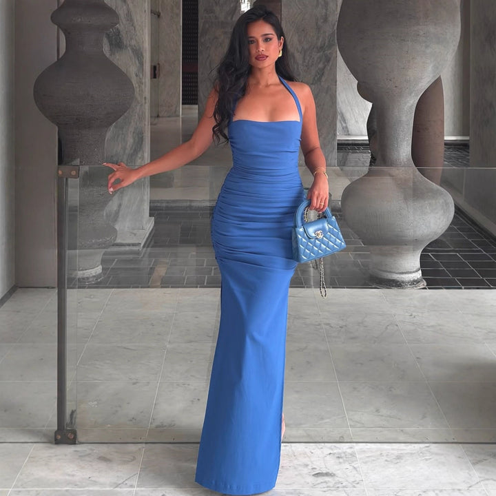 Damen Wickelkleid mit schmalem Taillenschnitt und elegantem tiefem Schlitz Drune