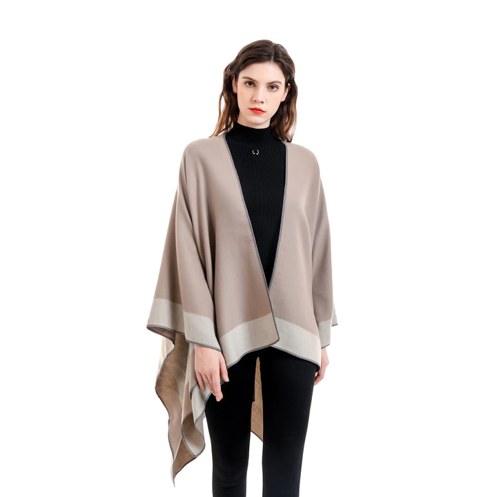 Damen Wendbarer Poncho-Cape aus Kaschmir-Mix mit Oversize-Schnitt Drune