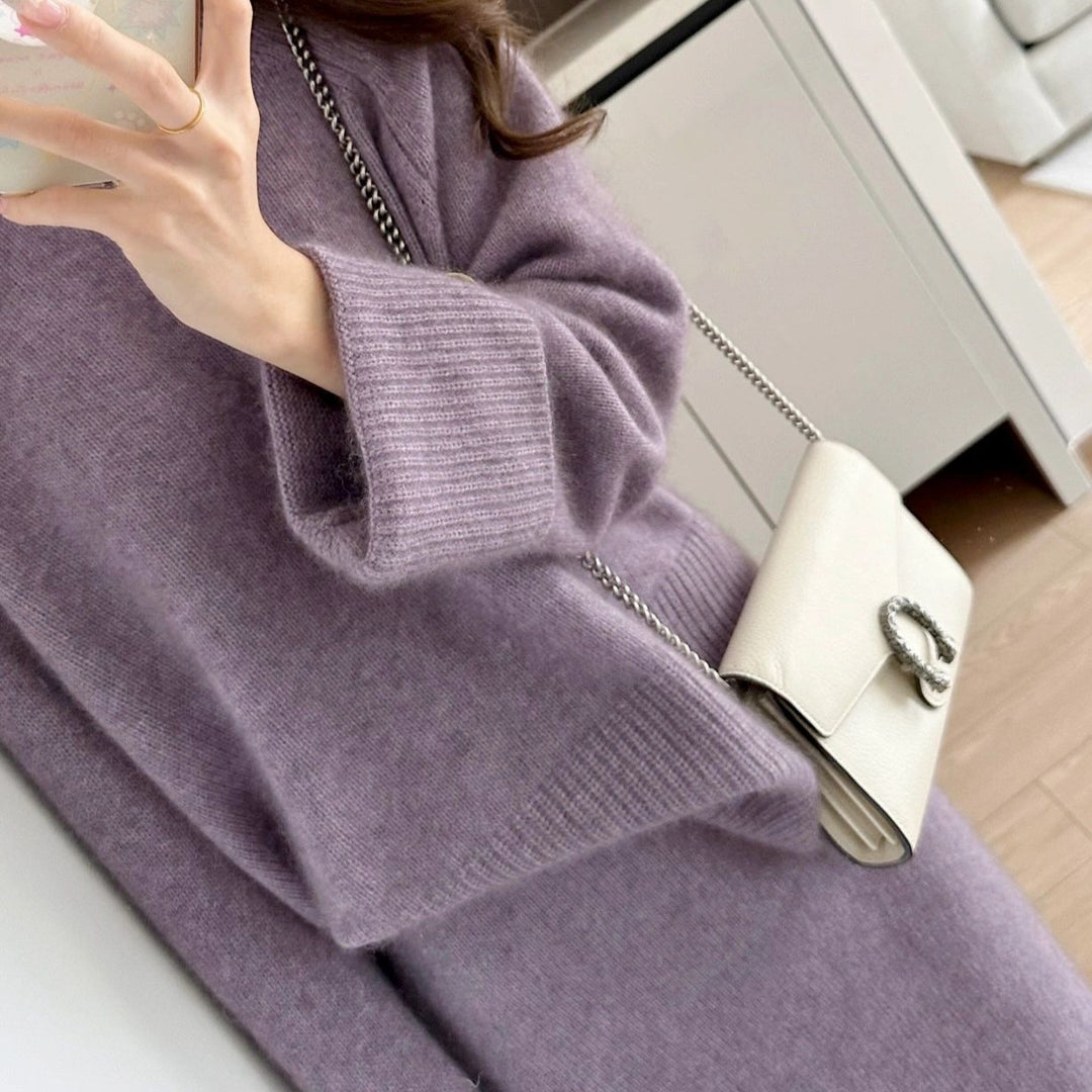 Damen Grobstrickpullover mit lässigem Schnitt und raffiniertem Stehkragen Drune