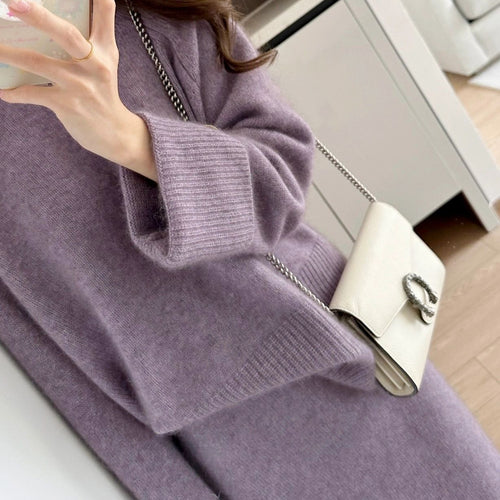 Damen Grobstrickpullover mit lässigem Schnitt und raffiniertem Stehkragen Drune