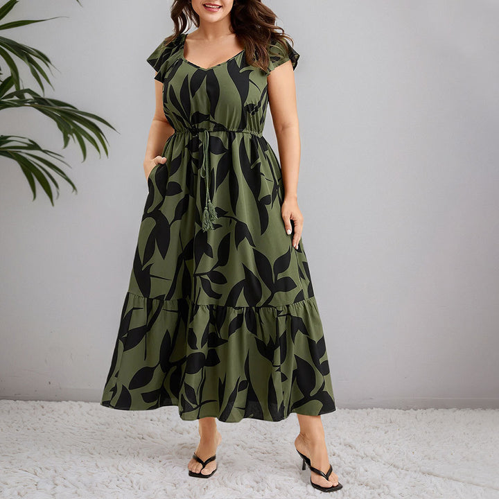Damen Maxikleid mit floralem Muster und taillierter Silhouette Drune