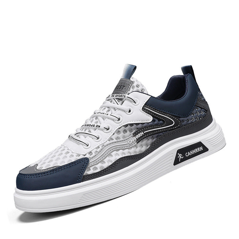 Herren atmungsaktive Wabenmesh-Street-Sneaker mit PU-Overlays, verstärkter Zehenkappe und profiliertem Gummirand Drune
