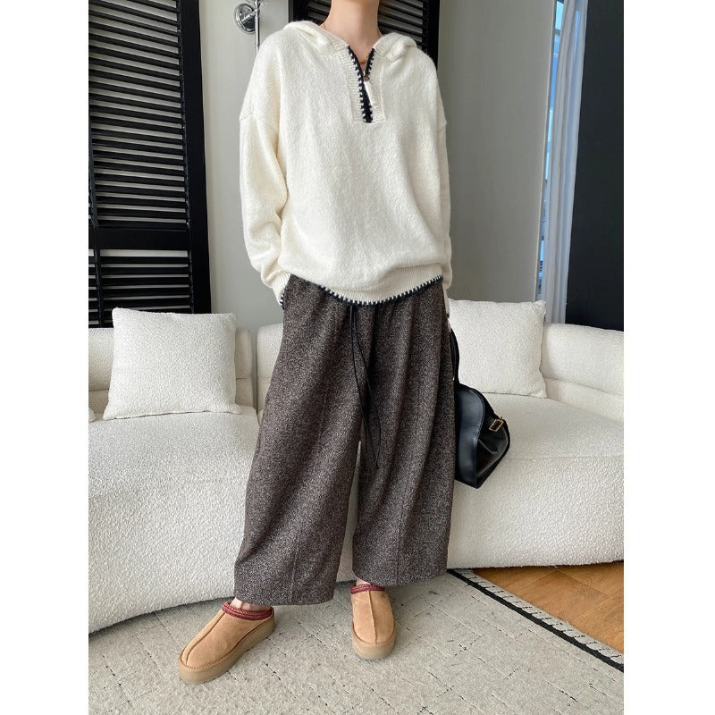 Damen kuscheliger Hoodie mit Halbreißverschluss und bequemer Passform Drune