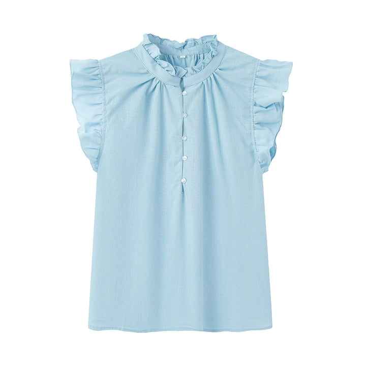 Damenbluse mit Rüschendetails und Knopfleiste Drune