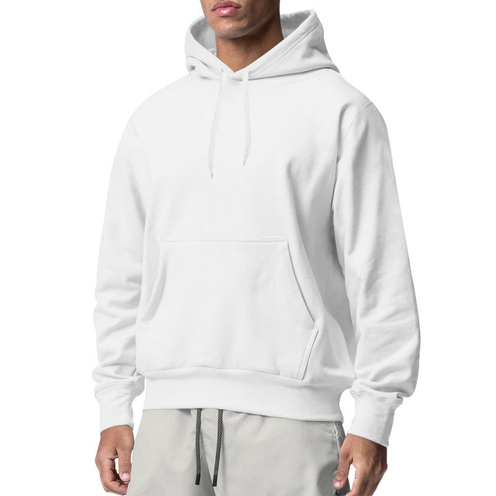 Herren nan Kapuzenpullover mit Kängurutasche, Relaxed-Fit und gerippten Bündchen Drune