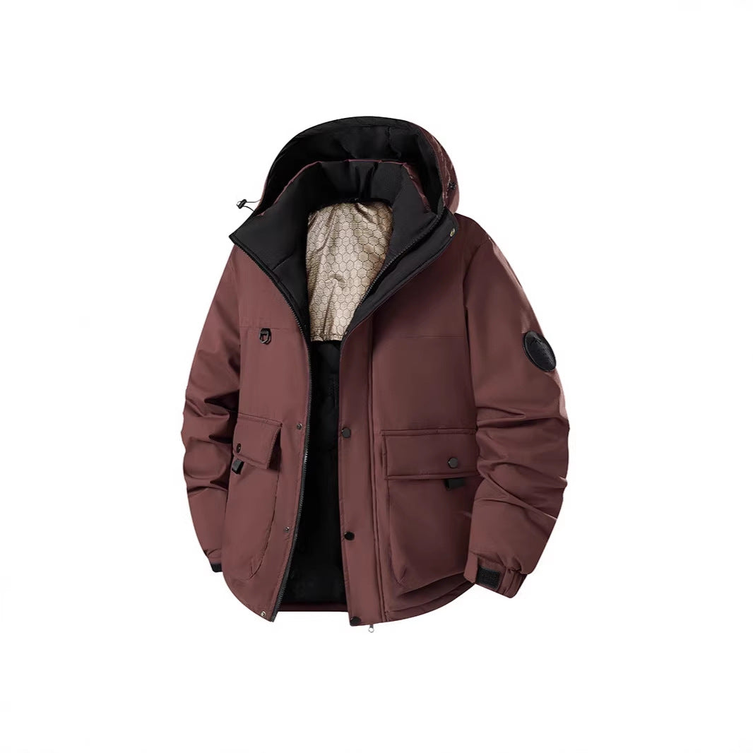 Herren Isolierter Urban-Parka mit Stehkragen und verdeckter Kapuze Drune