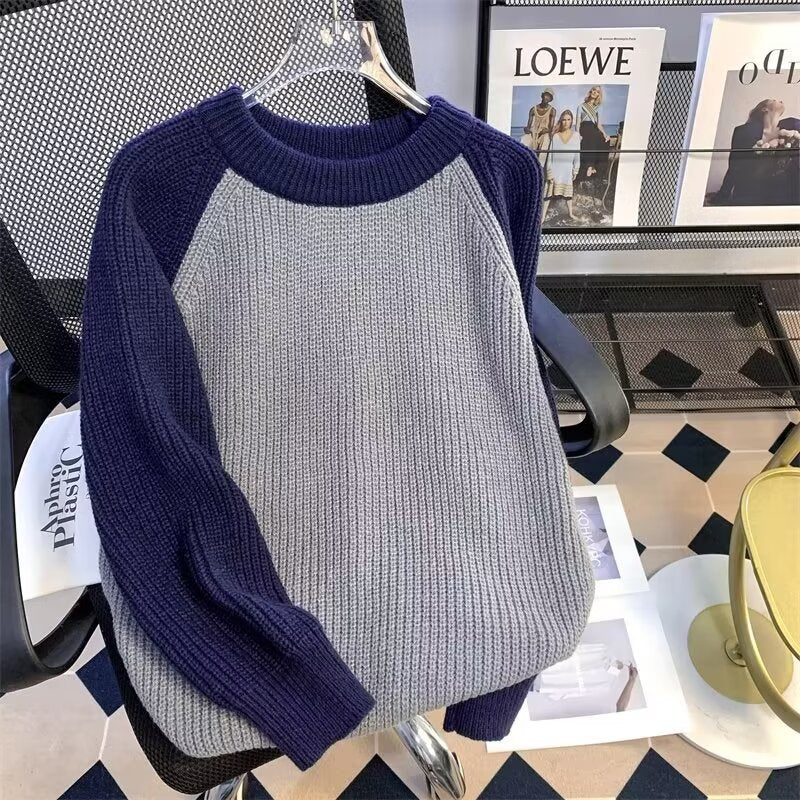 Herren modischer Raglan-Pullover mit strukturiertem Muster Drune