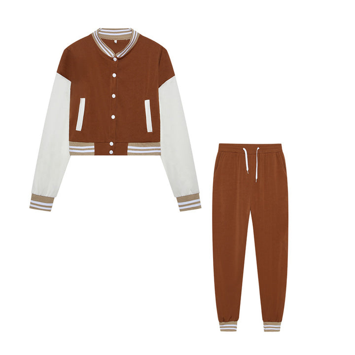 Damen Sportliches Set mit cropped Jacke und Jogginghose im modernen Look Drune