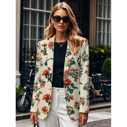 Damen Blazer mit floralen Mustern und modernem Schnitt Drune