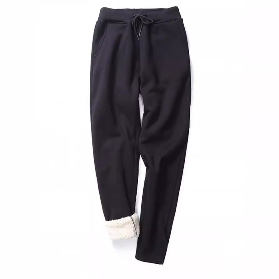 Damen nan gefütterte Thermo-Jogginghose mit Teddyfutter, elastischem Bund und Kordelzug Drune