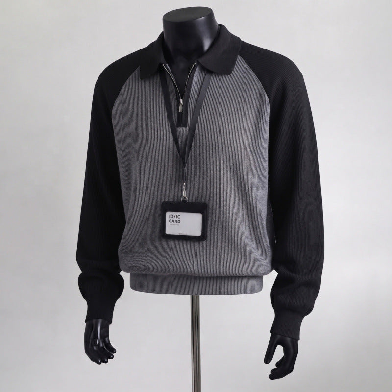 Herren Sportlicher Pullover mit Kragen Drune