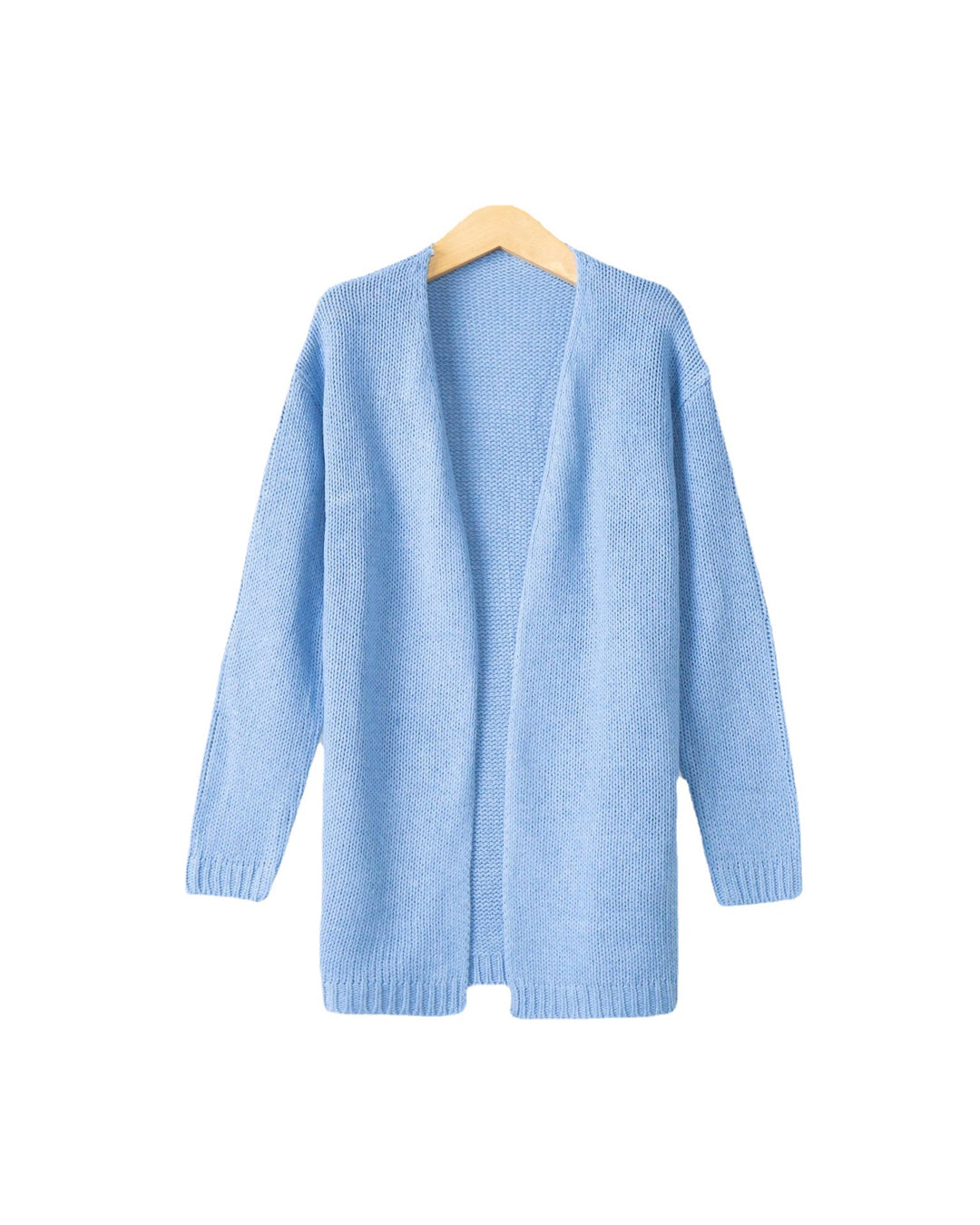 Damen Longline Strickcardigan ohne Verschluss mit offener Front und feiner Rippkante Drune