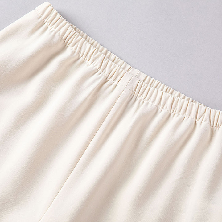 Damen High-Waist Hose mit elastischem Bund, weitem Bein und weich fließender Baumwollmischung Drune