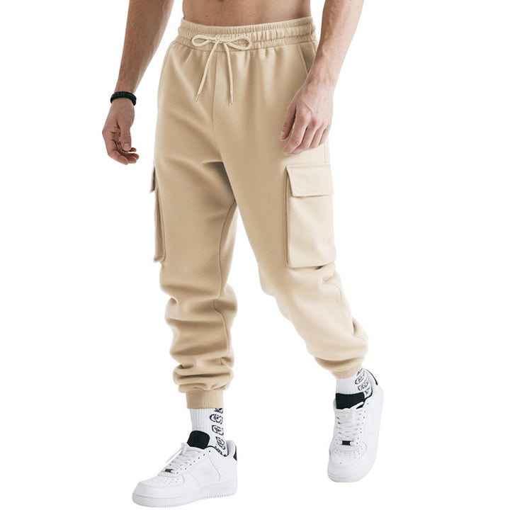 Herren nan technische Cargo-Sweathose mit Doppelklappen-Taschen, elastischem Kordelbund und konischen Rippbündchen Drune