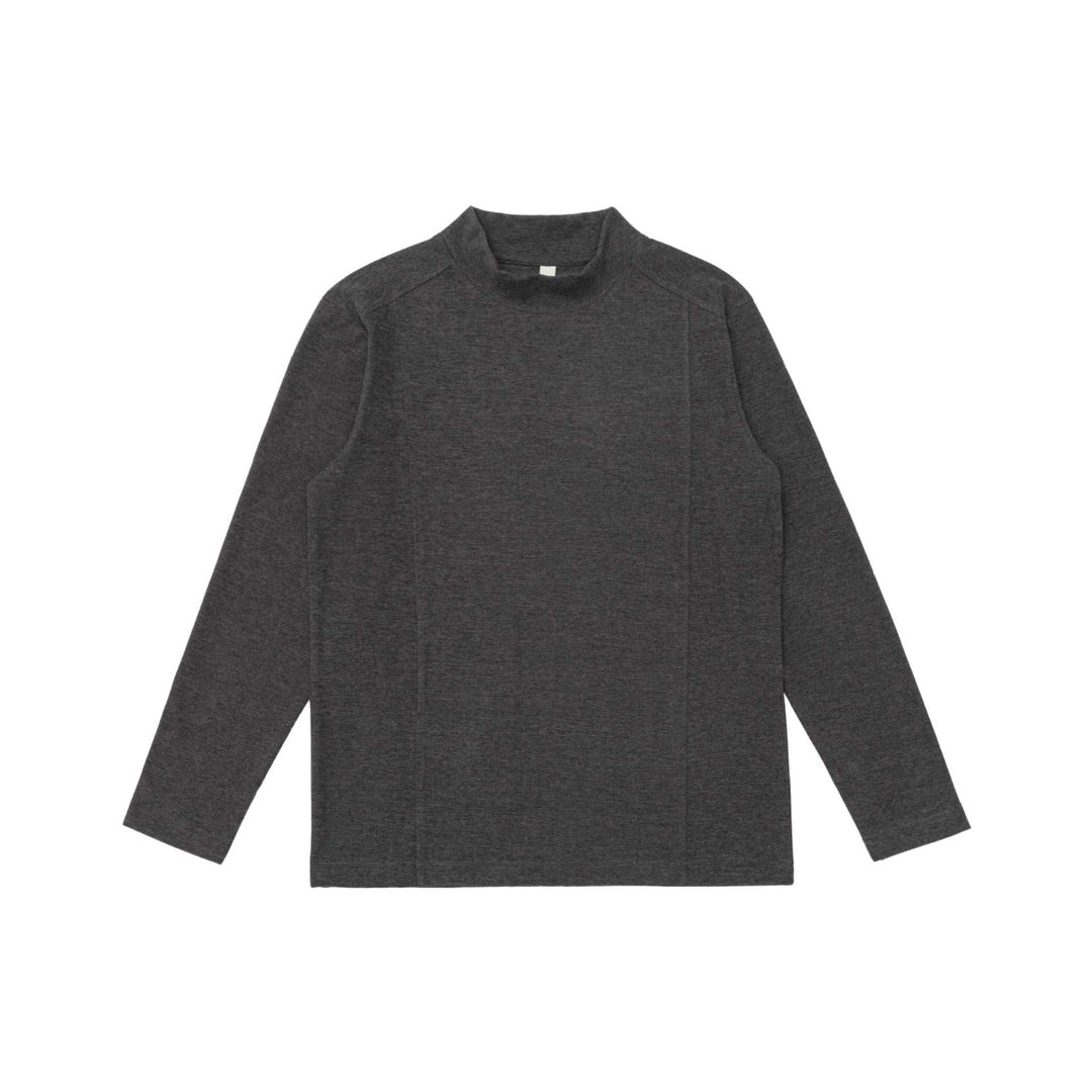 Unisex Feinstrukturierter Stehkragen-Pullover mit Teilungsnähten Drune