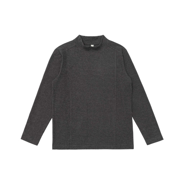 Unisex Feinstrukturierter Stehkragen-Pullover mit Teilungsnähten Drune