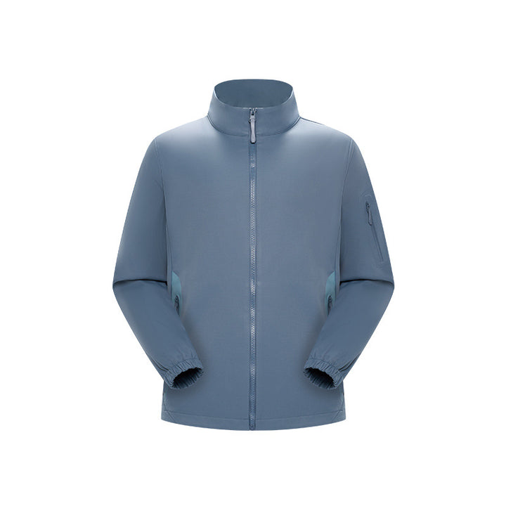 Unisex Leichte Softshell-Jacke mit Stehkragen, durchgehendem Reißverschluss und Ärmeltasche Drune