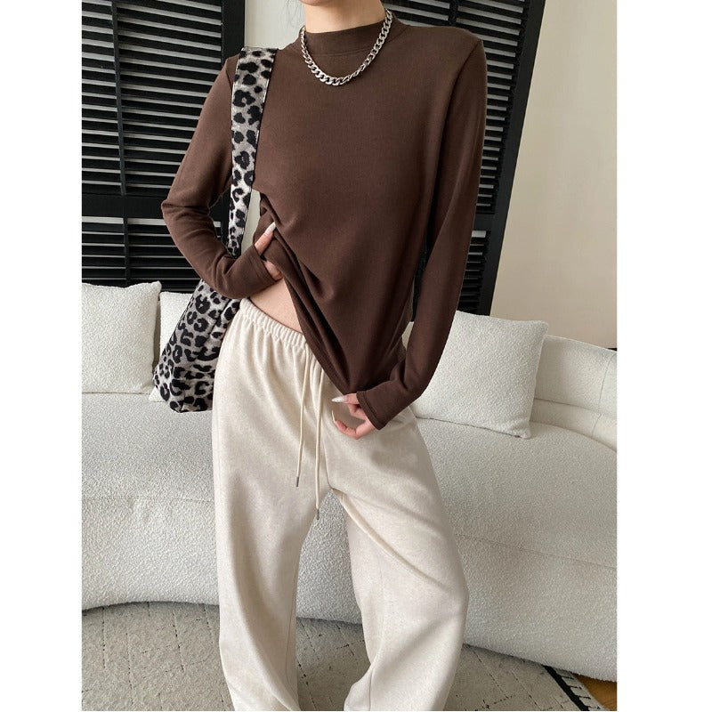 Damen Langarmshirt mit hohem Kragen aus hochwertigem Material Drune