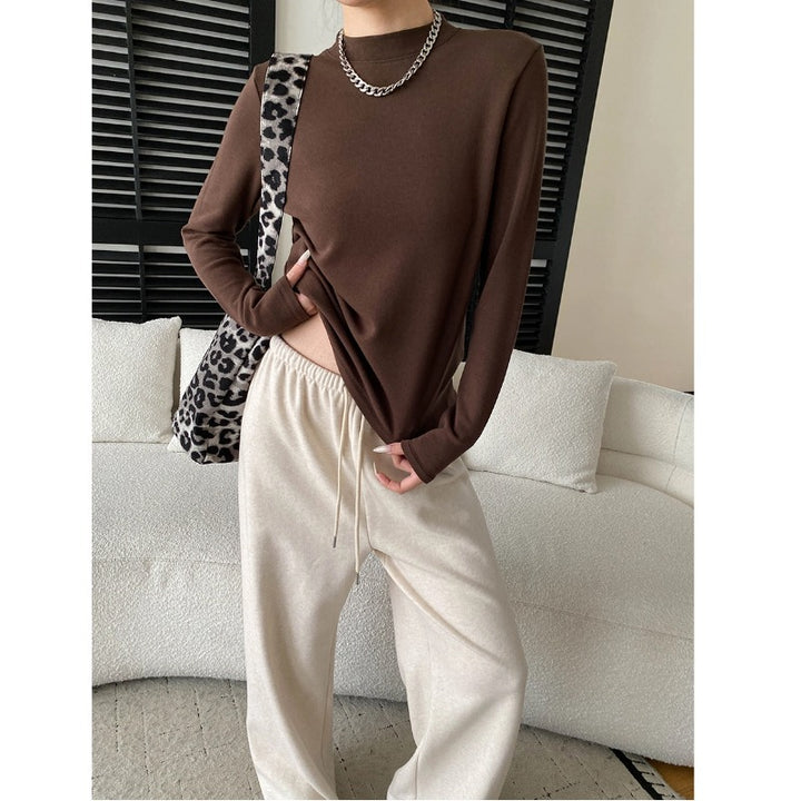 Damen Langarmshirt mit hohem Kragen aus hochwertigem Material Drune
