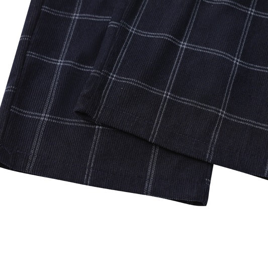 Damen Weite Palazzo-Hose im Karomuster mit elastischem Bund & Kordelzug Drune
