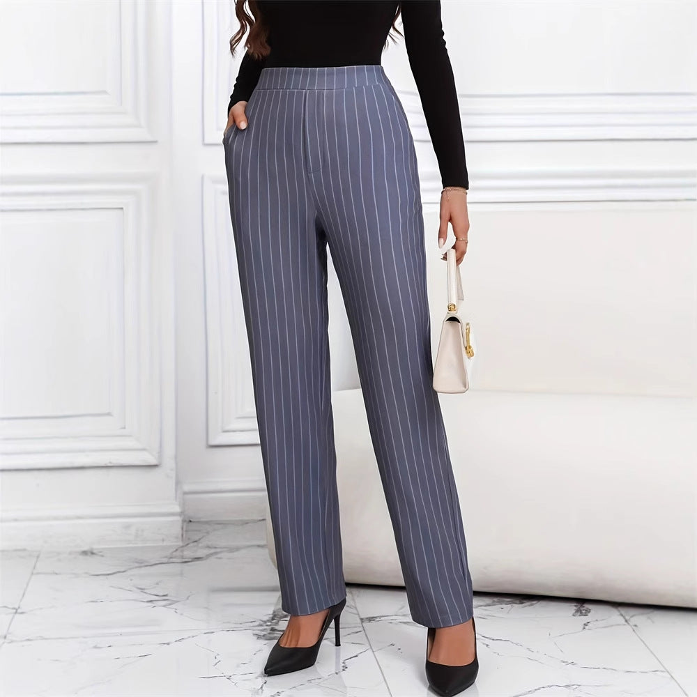 Drune | elegante gestreifte Business-Hose