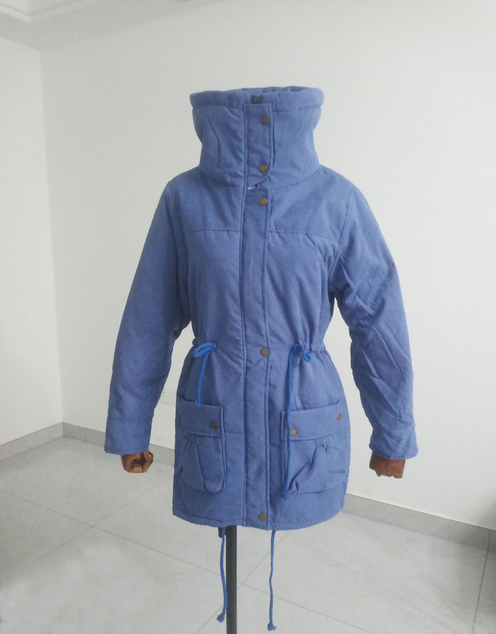 Damen nan taillierter Thermo-Parka mit Sherpa-Kapuze, verstellbarem Taillenzug und großen Pattentaschen Drune