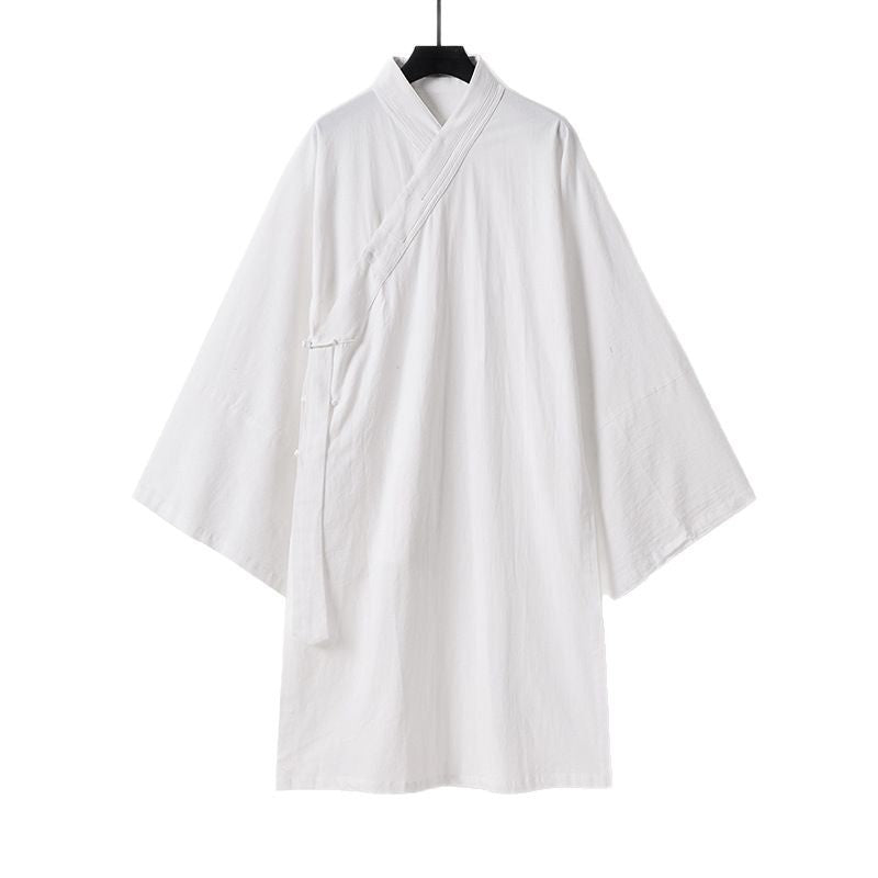 Unisex Oversize-Kimono-Mantel aus Baumwollmix mit weitem Schnitt und Bindegürtel Drune
