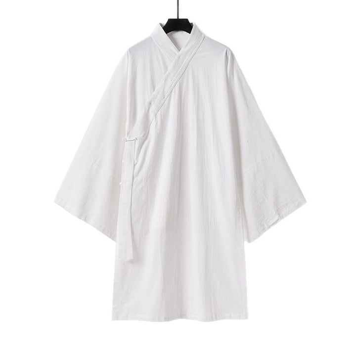 Unisex Oversize-Kimono-Mantel aus Baumwollmix mit weitem Schnitt und Bindegürtel Drune