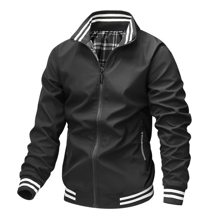 Herren Modische Bomberjacke mit Karomuster Drune