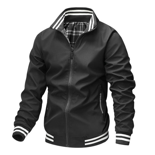 Herren Modische Bomberjacke mit Karomuster Drune