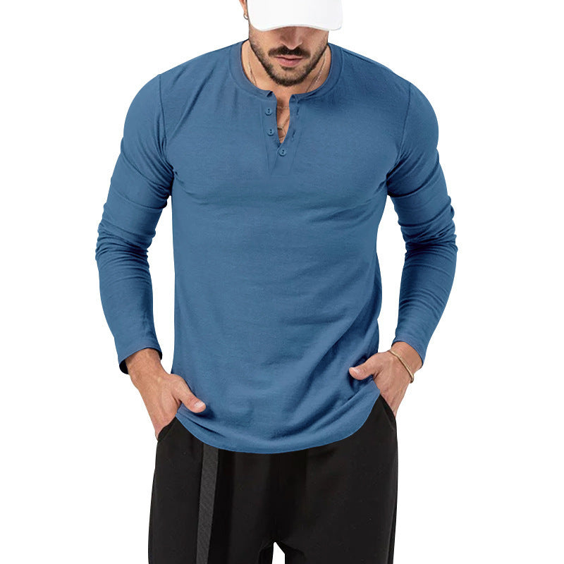 Herren Longsleeve Henley aus leichter Baumwollmischung Drune