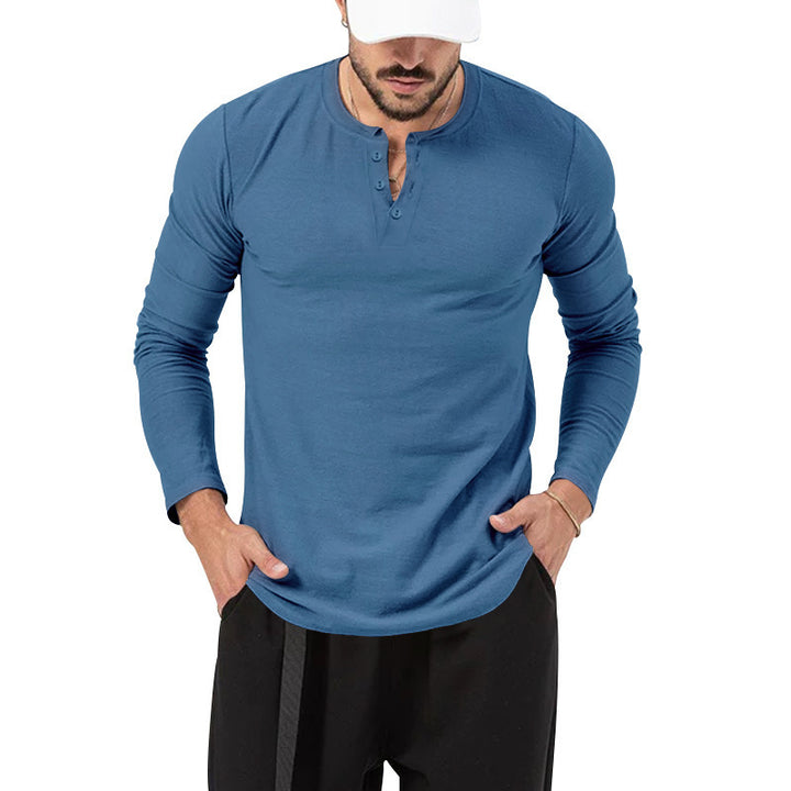 Herren Longsleeve Henley aus leichter Baumwollmischung Drune