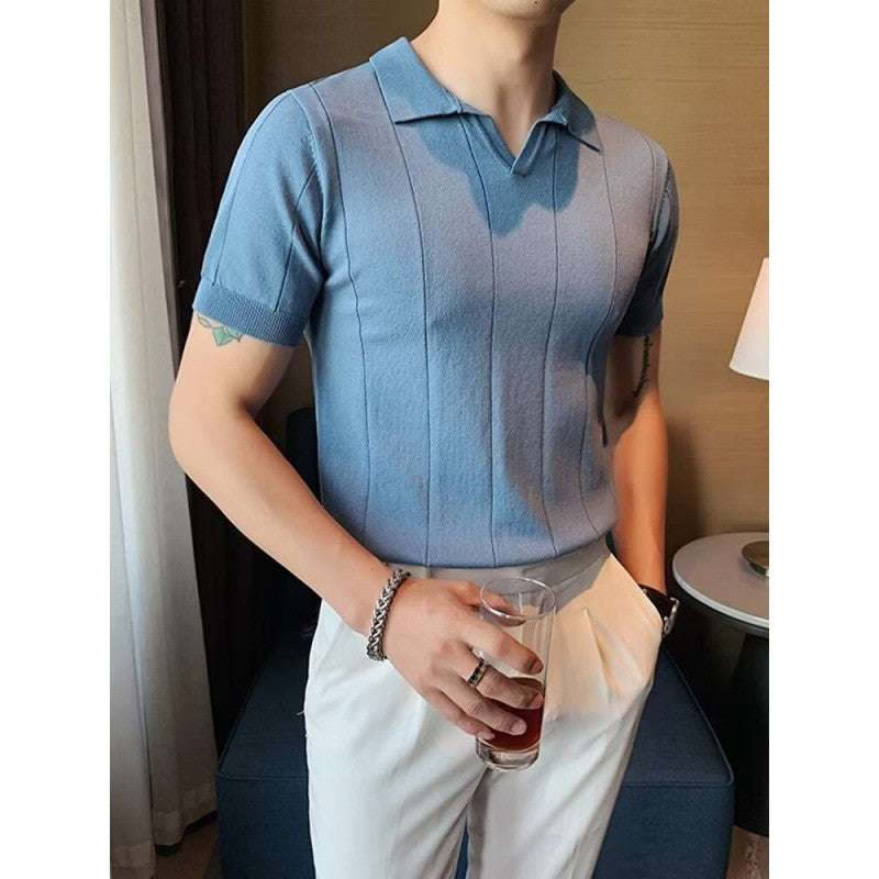 Herren Kurzarm Poloshirt mit strukturiertem Design Drune