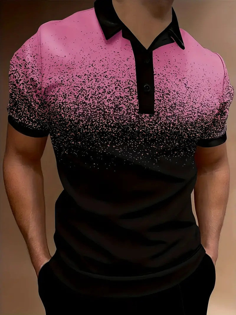 Herren-Gradient-Druck-Performance-Polohemd Drune