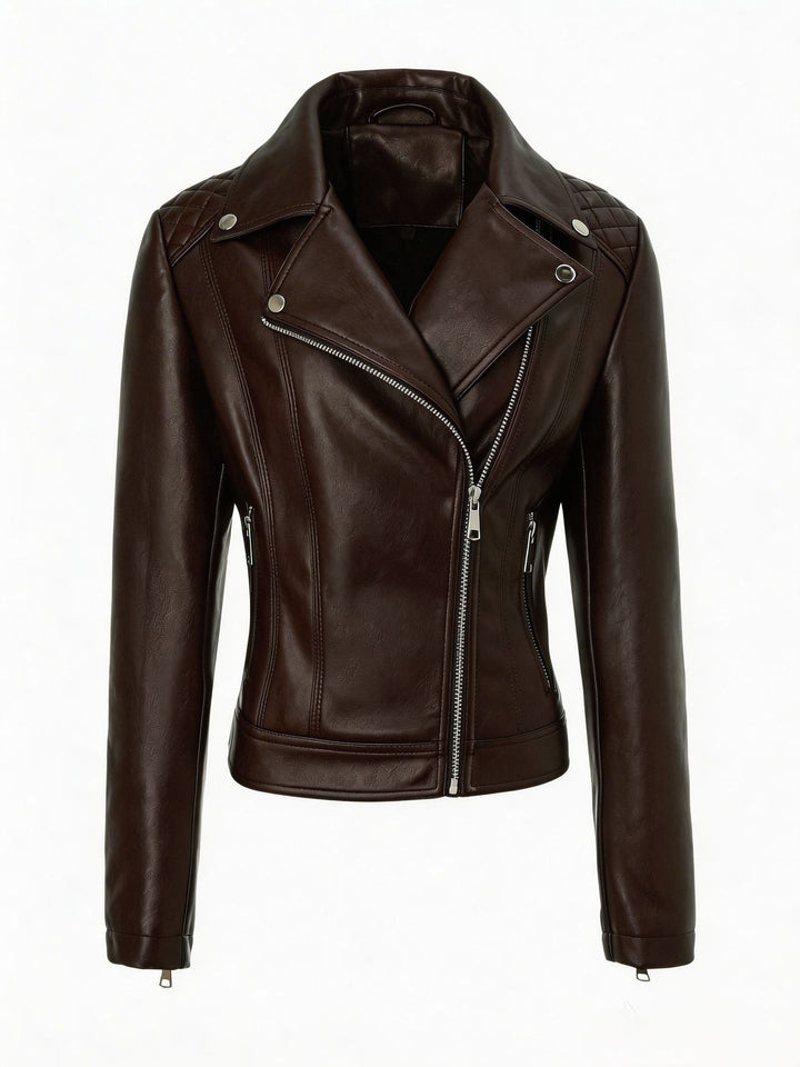 Damen Edle Bikerjacke mit Steppdesign Drune