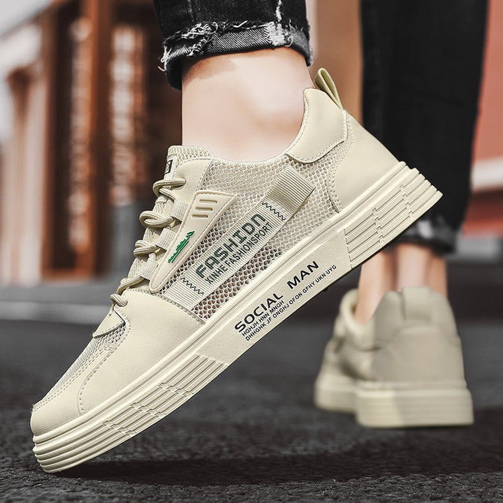 Herren Lässige Plateau-Sneaker mit atmungsaktivem Mesh- und Kunstleder-Mix Drune