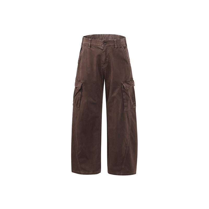 Herren Weite Utility-Cargohose mit elastischem Rückbund und Mehrfachtaschen Drune