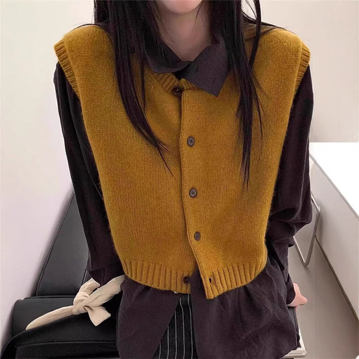 Damen Strickweste mit Knopfdetail und modernem Schnitt Drune