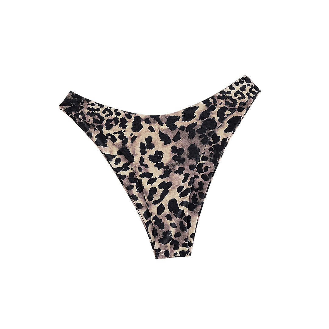 Damen Hochgeschnittener Bikini-Unterteil mit animalischem Muster Drune
